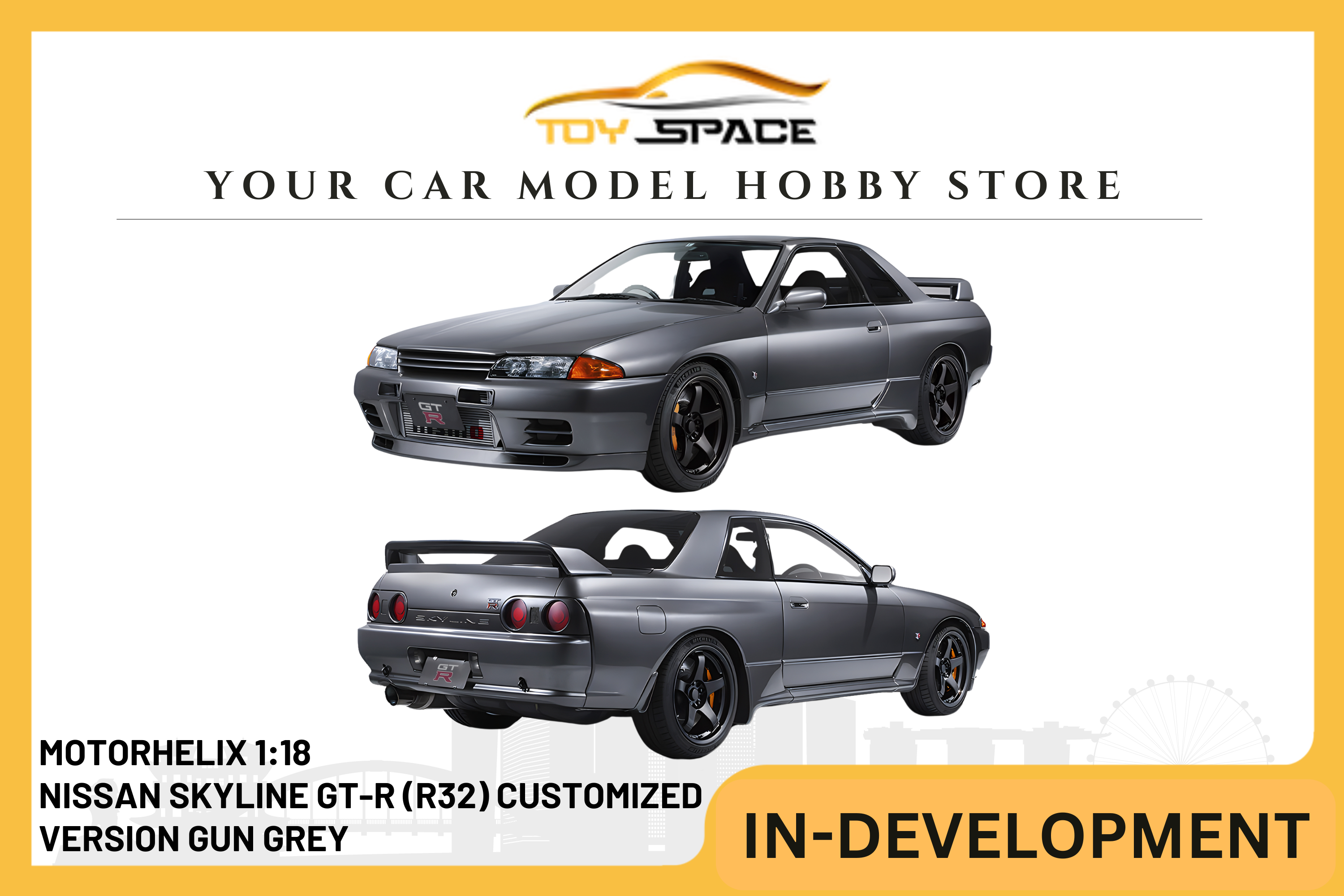 [MOTORHELIX] 1:18 Nissan Skyline GT-R (R32) Customized Version Gun Grey