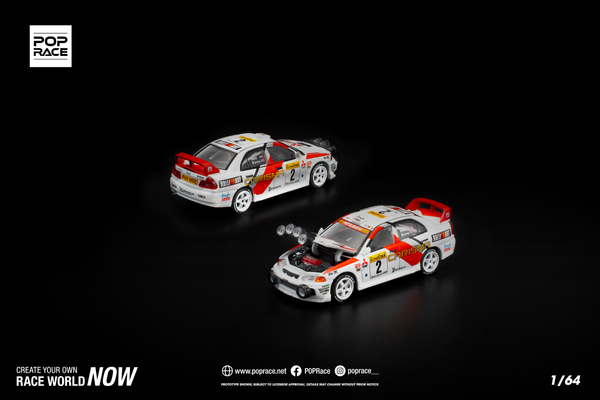 [POP RACE] 1:64 Mitsubishi Lancer Evolution IV-1998 Monte Carlo Rally