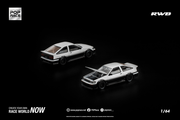 [POP RACE] 1:64 RWB AE86 White Black