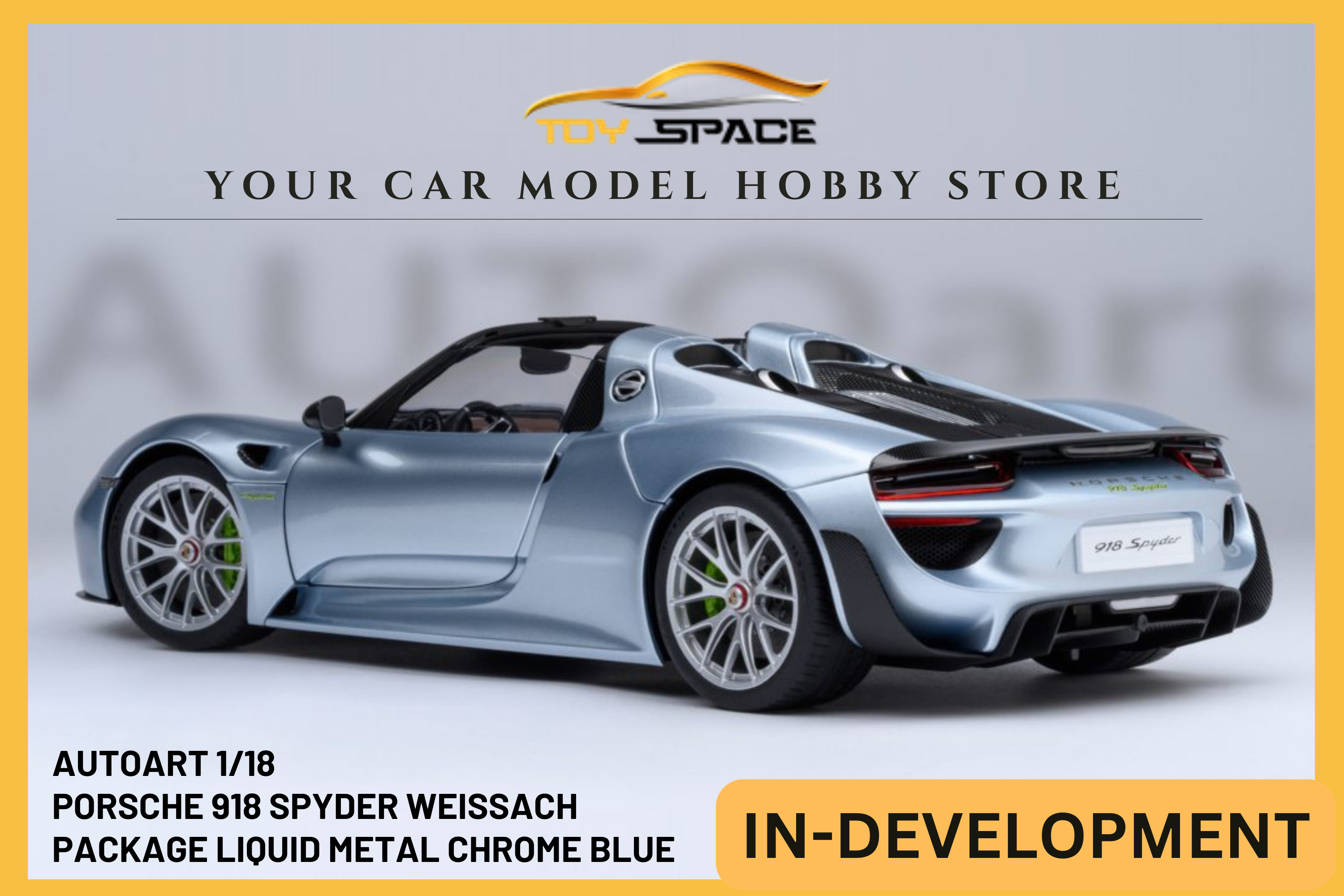 [AUTOART] 1:18 Porsche 918 Spyder Weissach Package Liquid Metal Chrome Blue