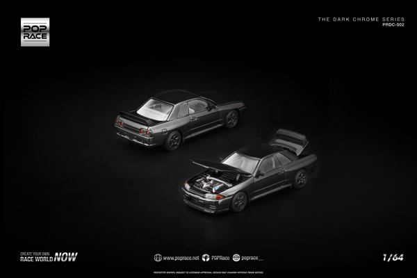 [POP RACE] 1:64 R32 GT-R Dark Chrome