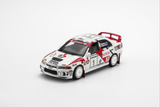 [MOTORHELIX] 1:64 Mitsubishi Lancer Evolution IV GSR 1997 Finland Rally Winner With Magnetic Engine Cover