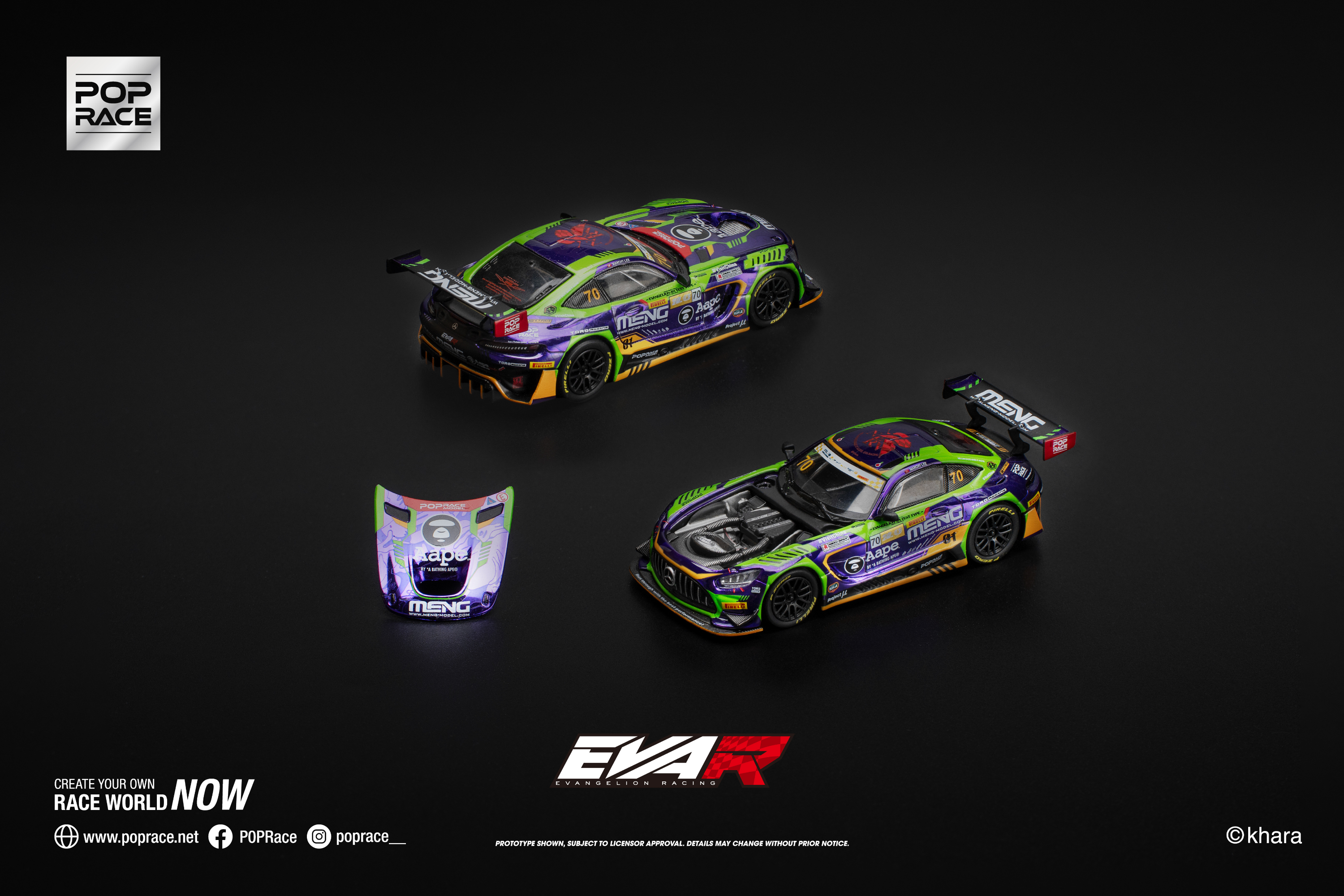 [POP RACE] 1:64 Eva RT Test Type - 01 AMG GT3 Evo Macau GP 2023