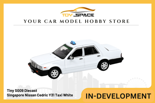 [TINY] SG09 Diecast - Singapore Nissan Cedric Y31 Taxi White