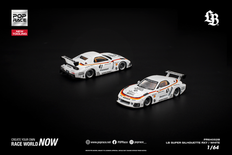 [POP RACE] 1:64 LB Super Silhouette RX7 (FD3S) White - Toy Space Diecast Online Store Singapore
