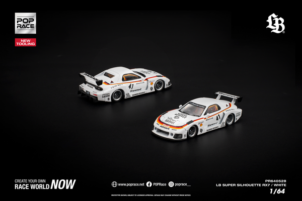 [POP RACE] 1:64 LB Super Silhouette RX7 (FD3S) White
