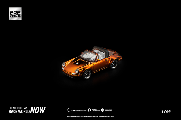 [POP RACE] 1:64 Singer Targa Bronze Chrome - Toy Space Diecast Online Store Singapore