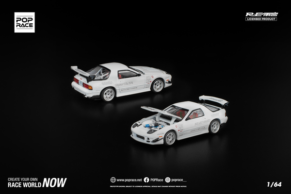[POP RACE] 1:64 Mazda RX7 FC3S Re-Amemiya White