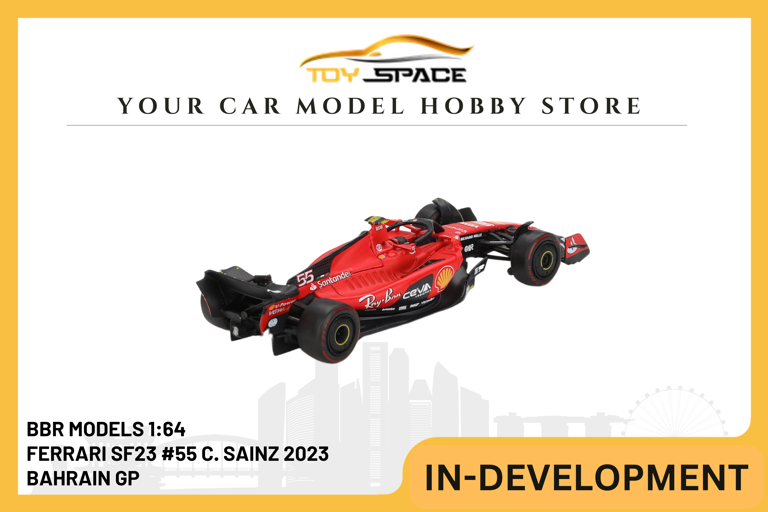 [BBR MODELS] 1:64 Ferrari SF23 #55 C. Sainz 2023 Bahrain GP