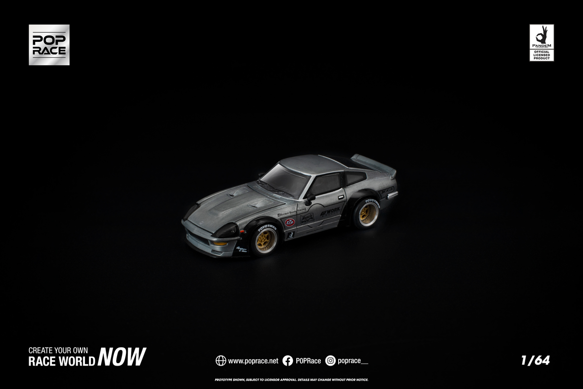 [POP RACE] 1:64 Pandem 280ZX Raw Metal