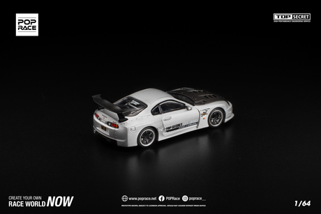 [POP RACE] 1:64 Top Secret GT300 Supra Silver - Toy Space Diecast Online Store Singapore