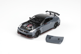 [MOTORHELIX] 1:64 Nissan GT-R Nismo (R35) 2024 Stealth Gray With Magnetic Engine Cover
