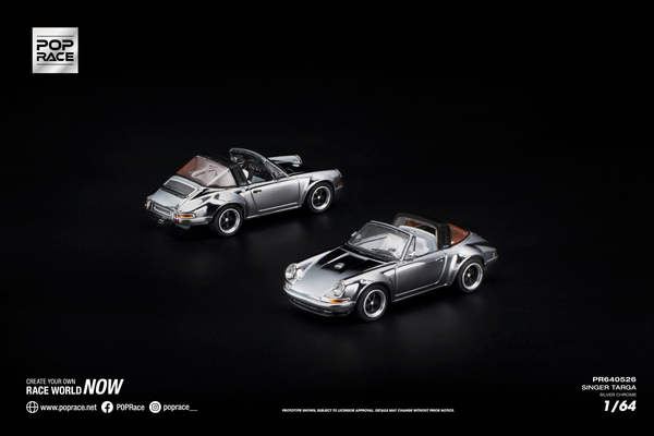 [POP RACE] 1:64 Singer Targa Silver Chrome