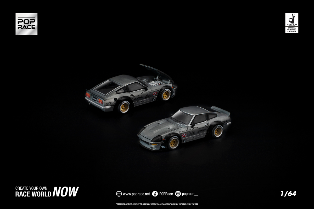 [POP RACE] 1:64 Pandem 280ZX Raw Metal