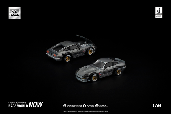[POP RACE] 1:64 Pandem 280ZX Raw Metal
