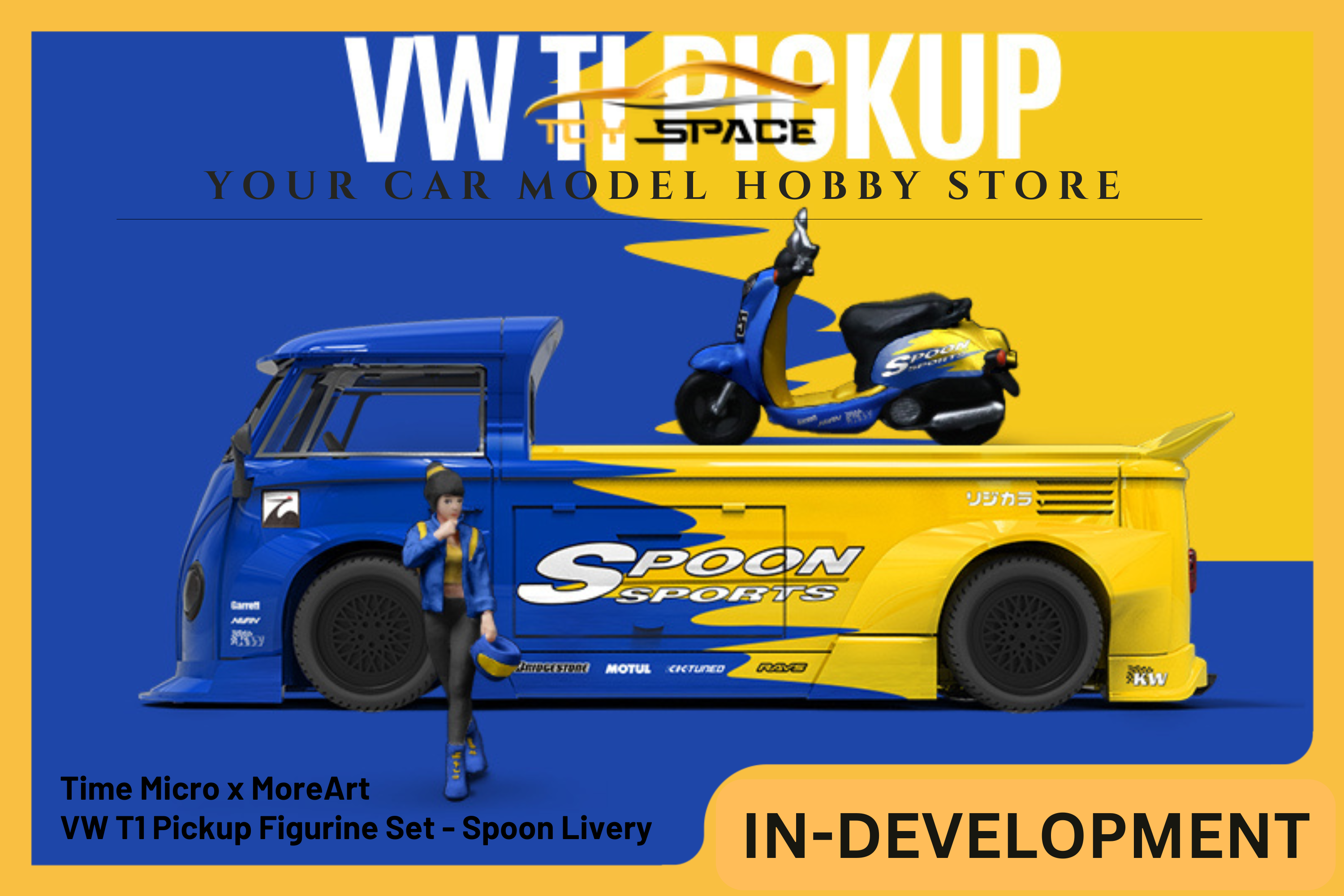 [TIME MICRO x MOREART] 1:64 VW T1 Pickup Figurine Set - Spoon Livery