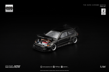 [POP RACE] 1:64 Pandem Civic EG6 Dark Chrome - Toy Space Diecast Online Store Singapore