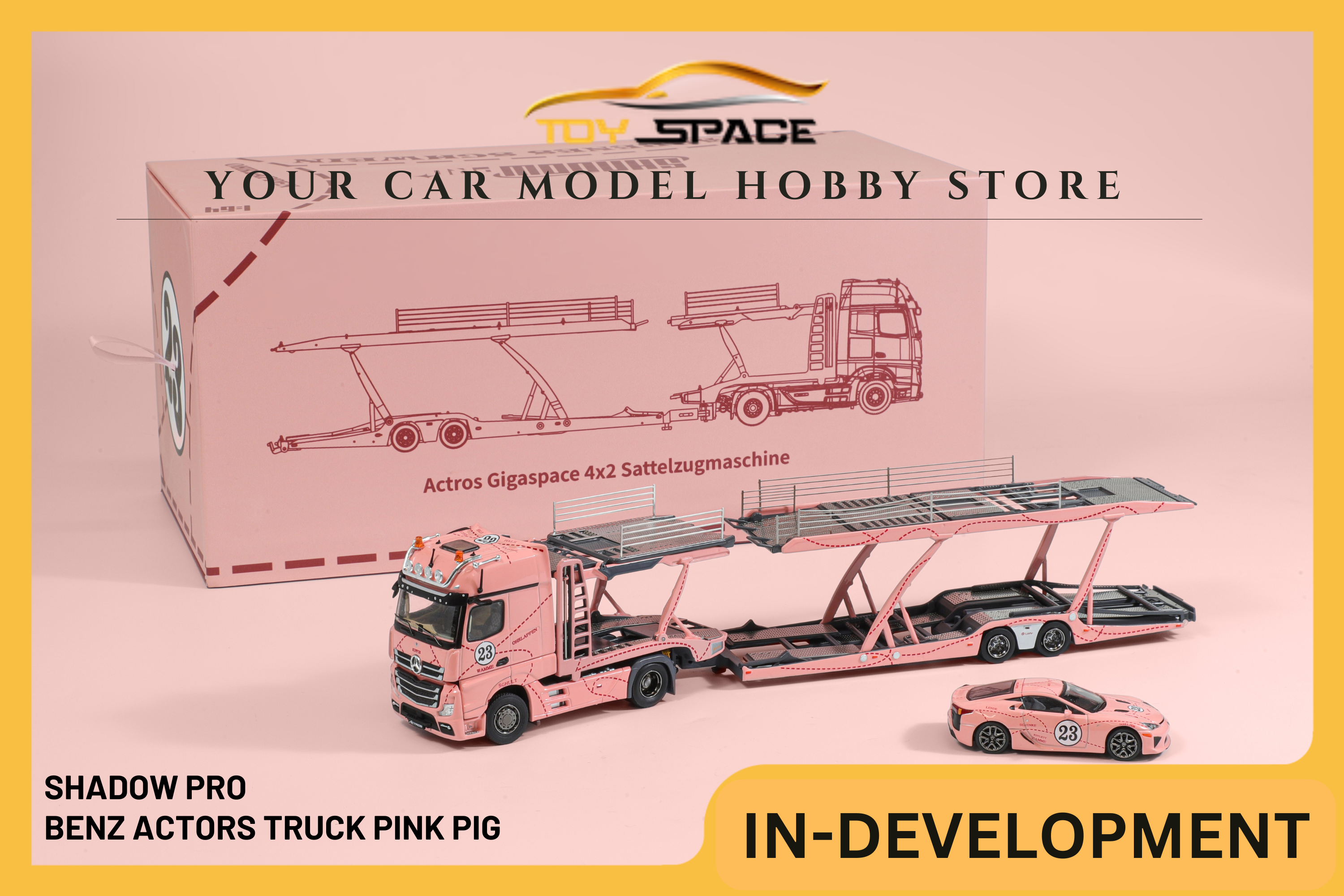 [SHADOW PRO] 1:64 Benz Actors Truck Pink Pig