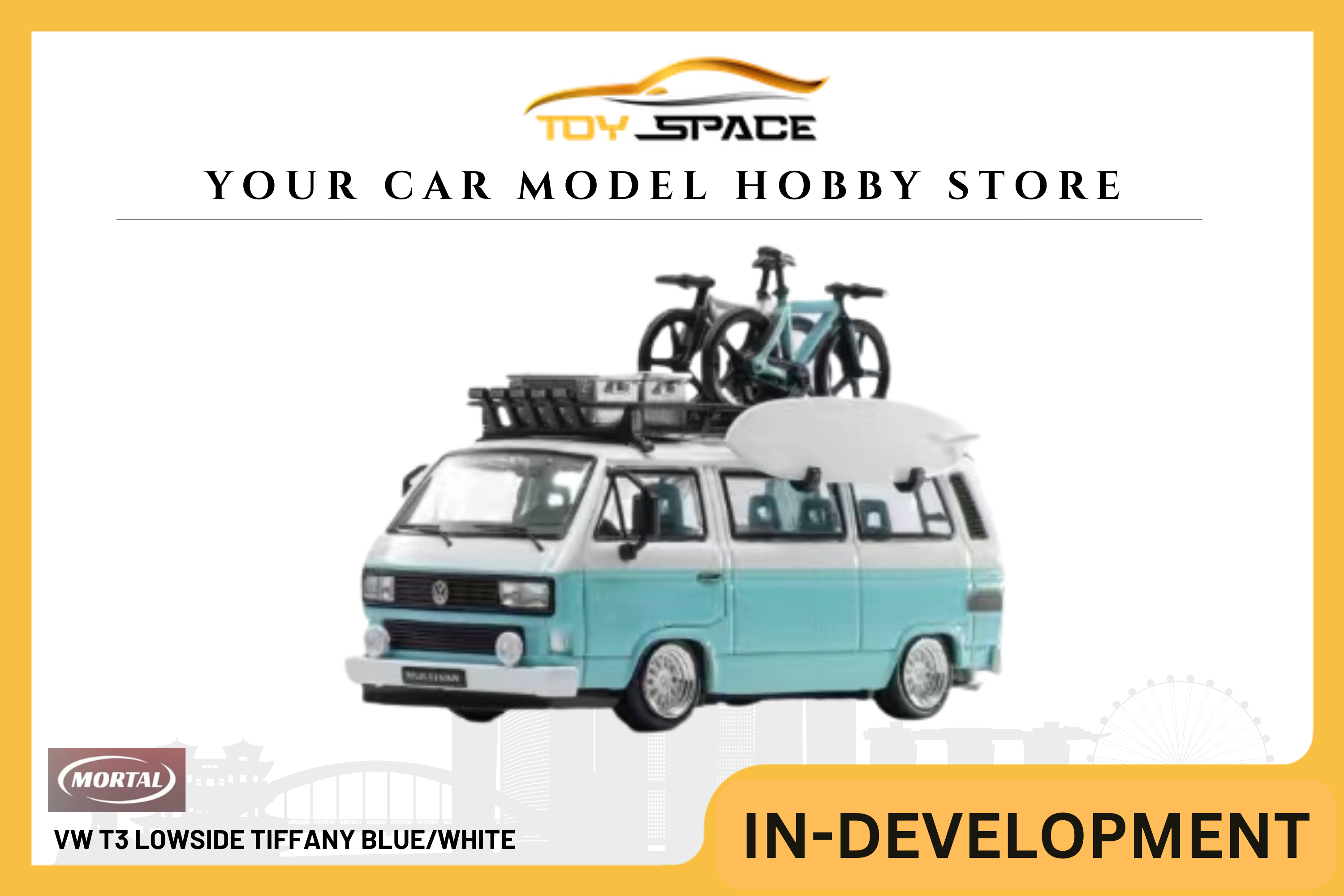 [MORTAL] 1:64 VW T3 Lowside Tiffany Blue/White
