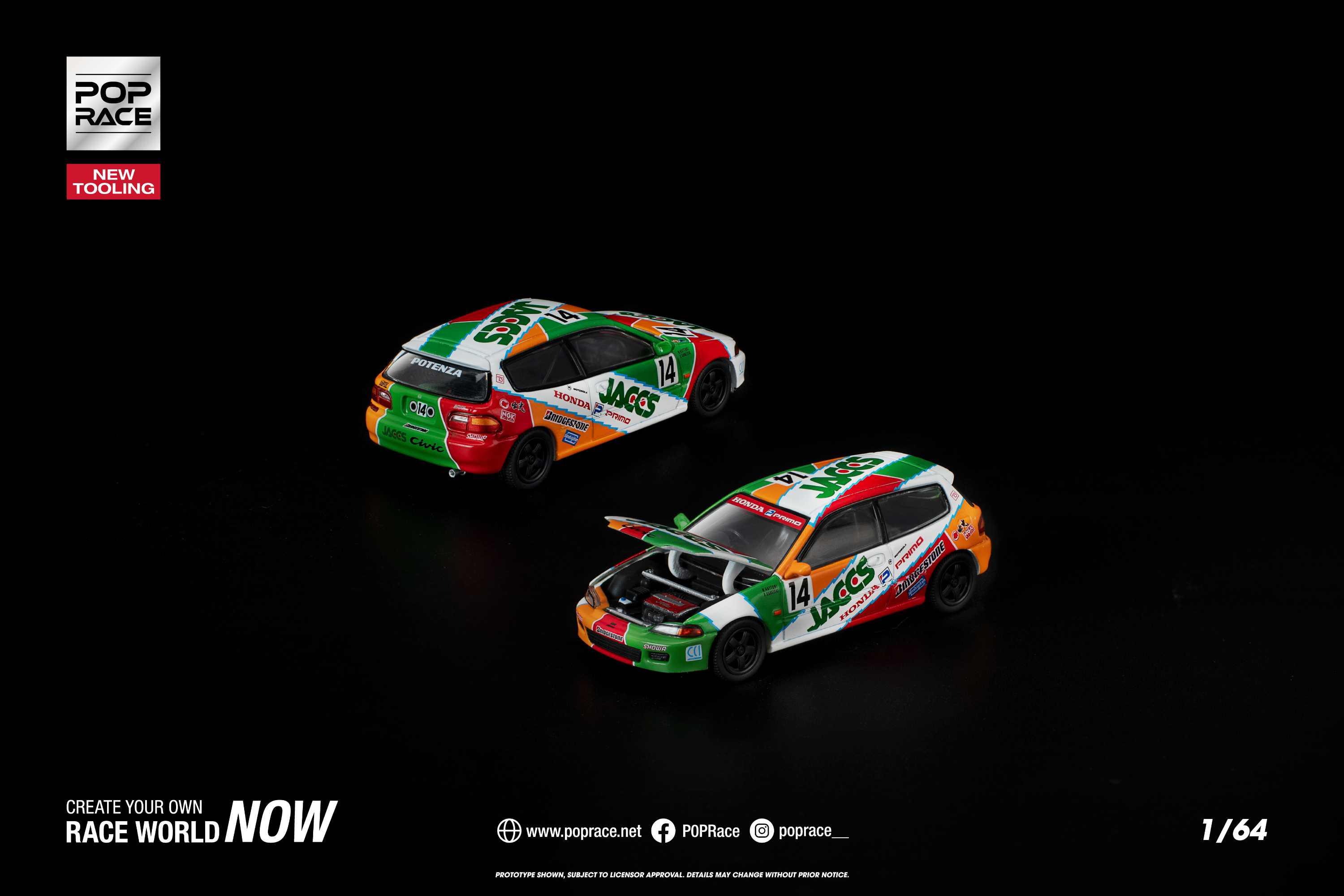[POP RACE] 1:64 Honda Civic (EG6) Jaccs