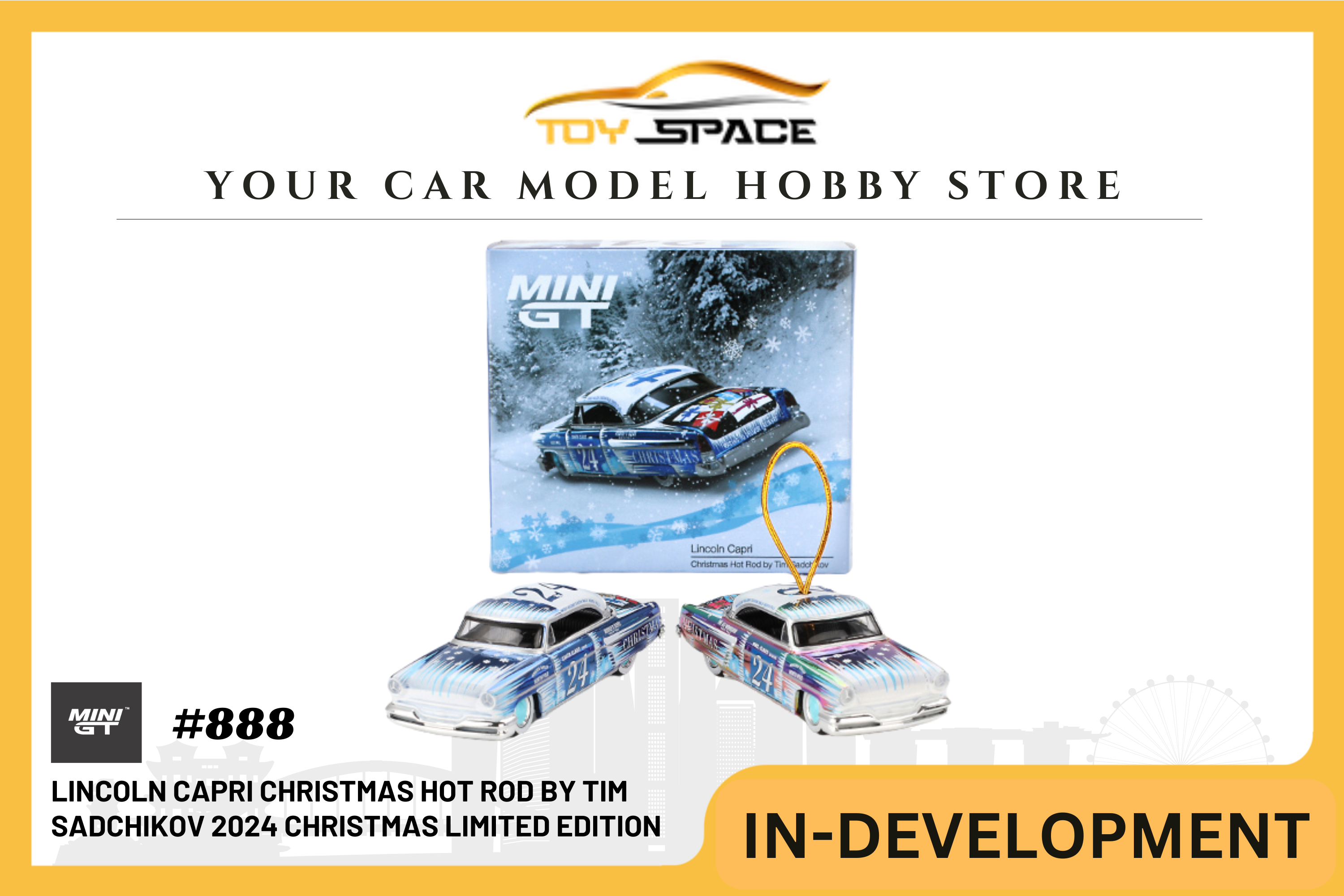 [MINI GT] Lincoln Capri Christmas Hot Rod by Tim Sadchikov 2024 Christmas Limited Edition