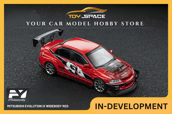 [FINCLASSICALLY] 1:64 Mitsubishi Evolution IX Widebody Red [HEC 2025 Exclusive]