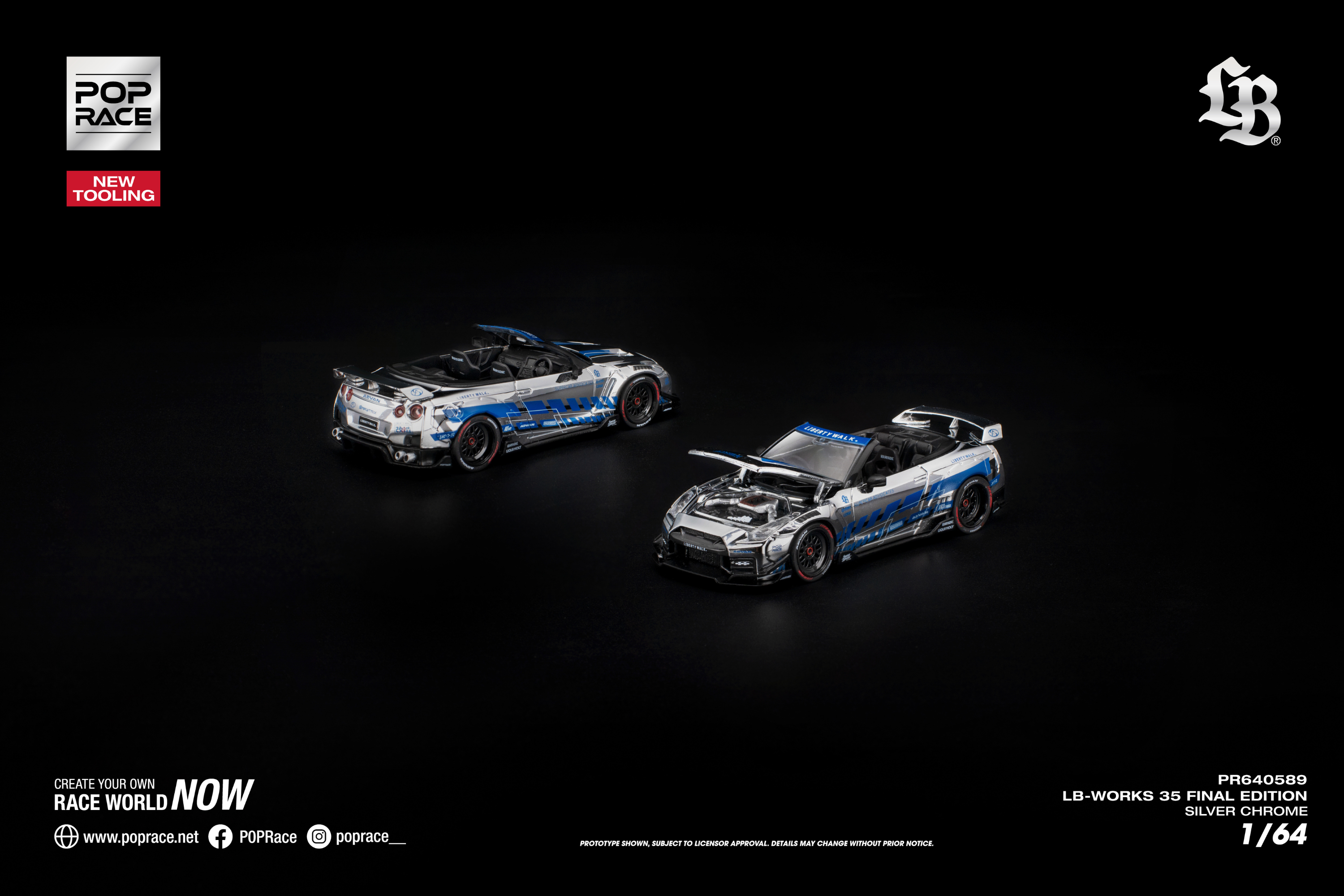 [POP RACE] 1:64 LB-Works 35 Final Edition Silver Chrome