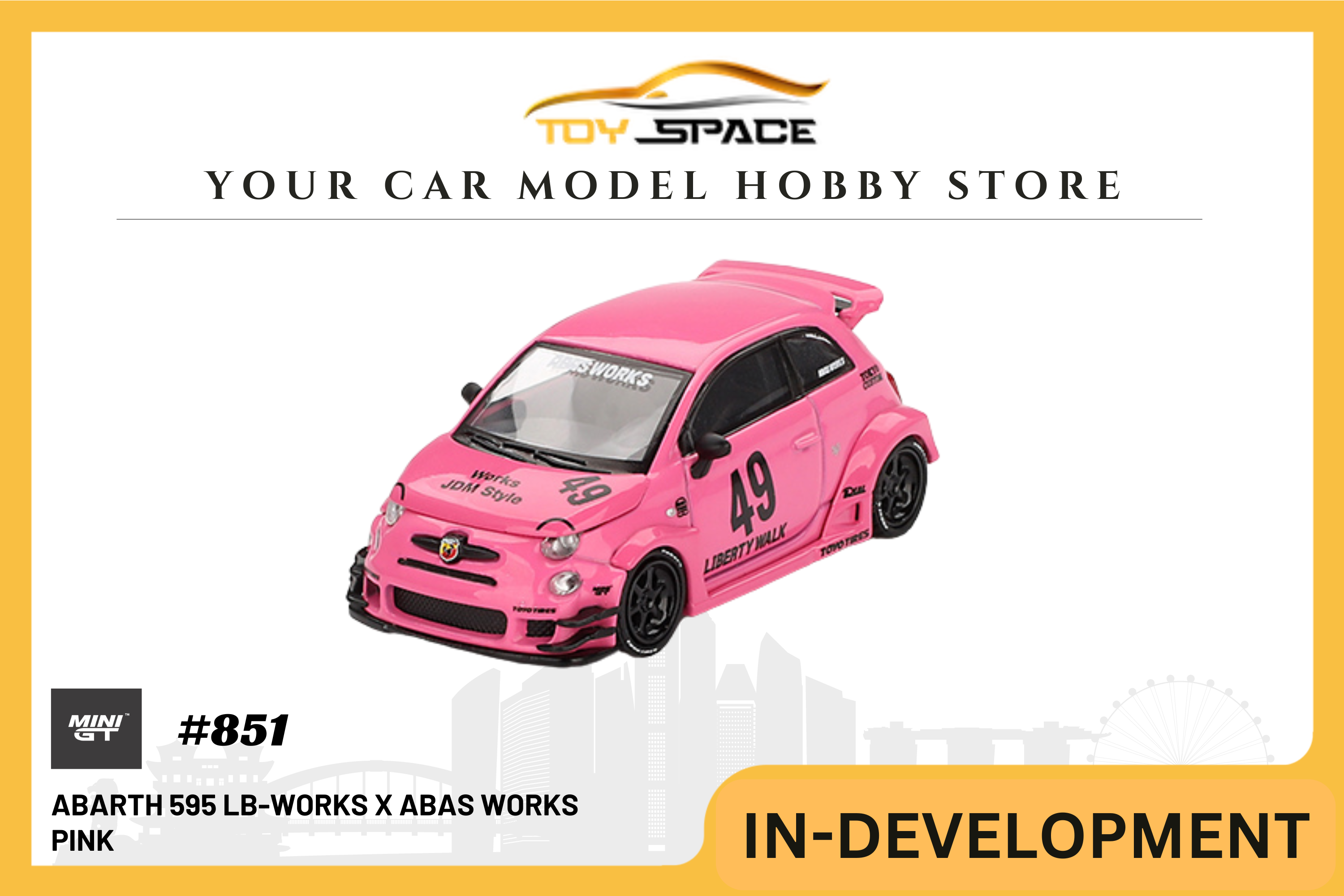 [MINI GT] ABARTH 595 LB-WORKS x Abas Works  Pink