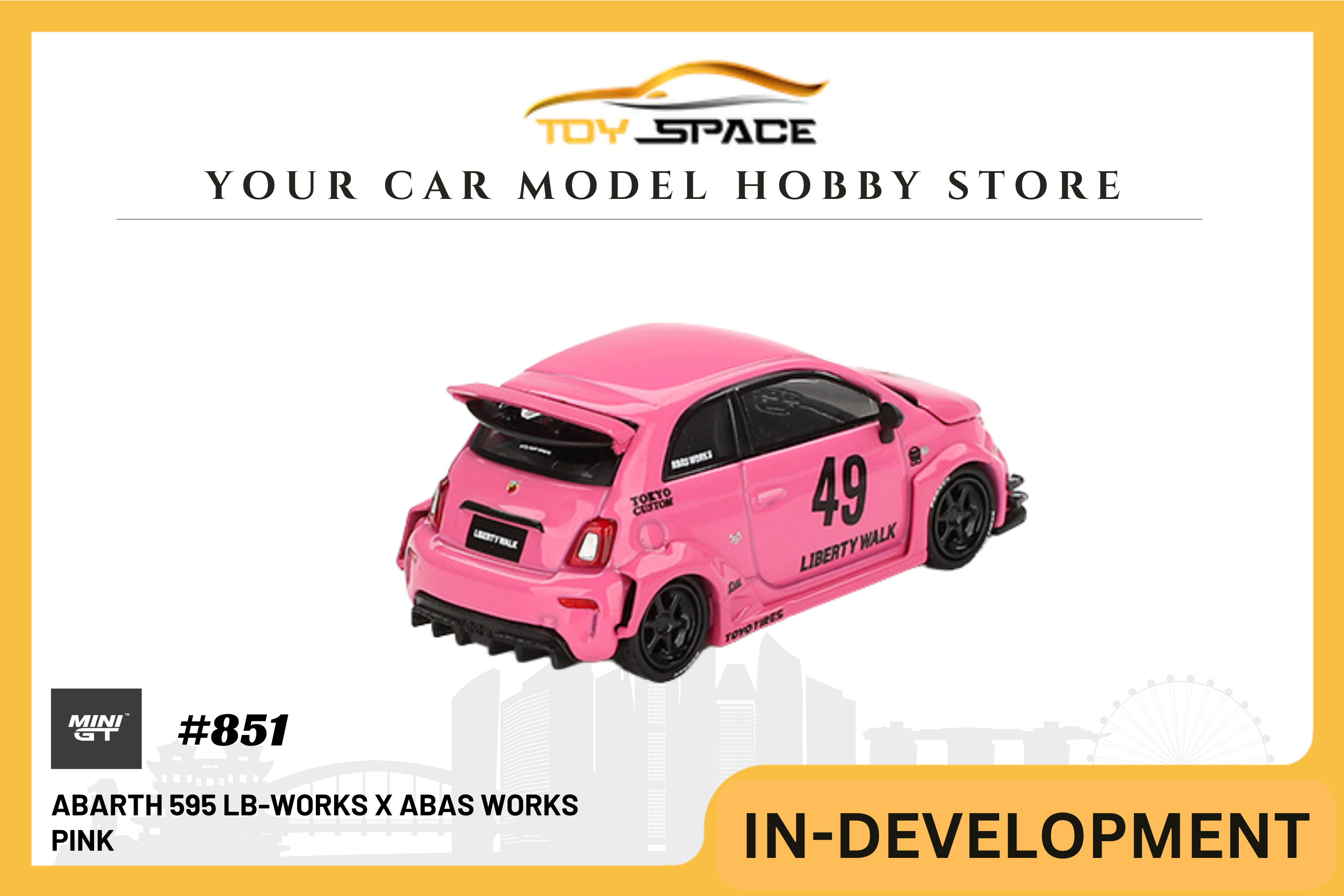 [MINI GT] ABARTH 595 LB-WORKS x Abas Works  Pink