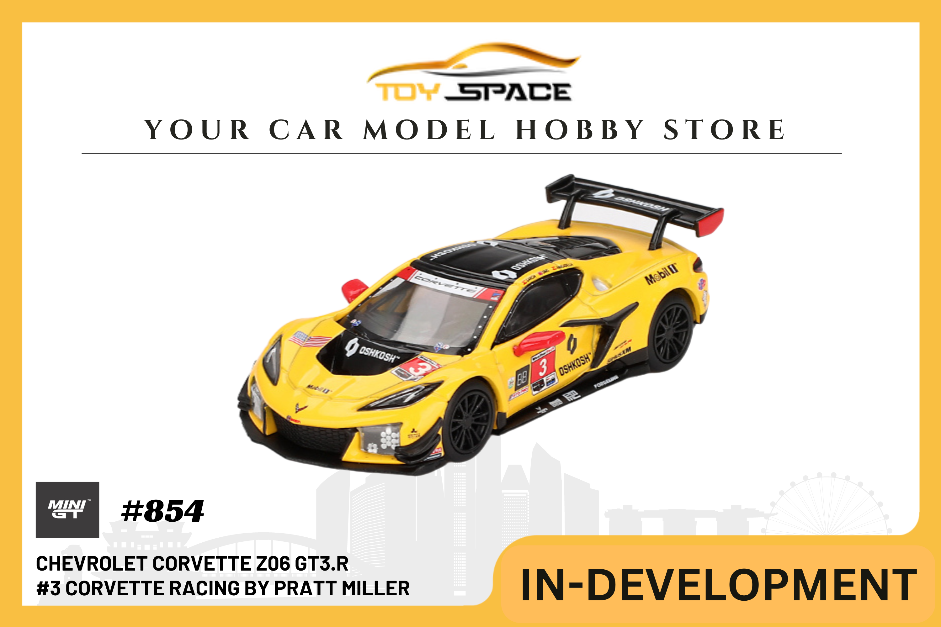 [MINI GT] Chevrolet Corvette Z06 GT3.R #3 Corvette Racing by Pratt Miller Motorsports 2024 IMSA Daytona 24 Hrs