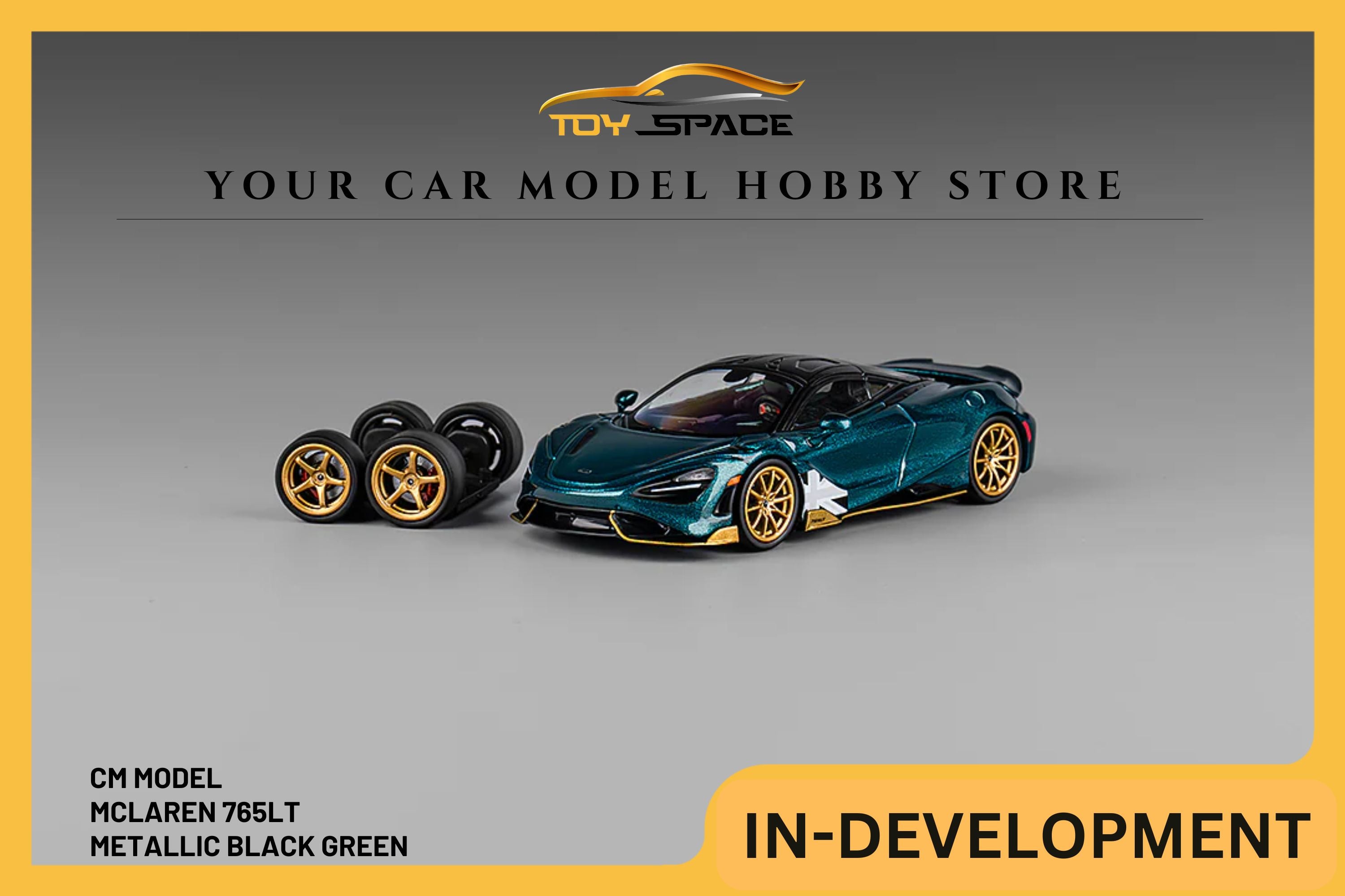 [CM MODEL] 1/64 Mclaren 765LT Metallic Black Green