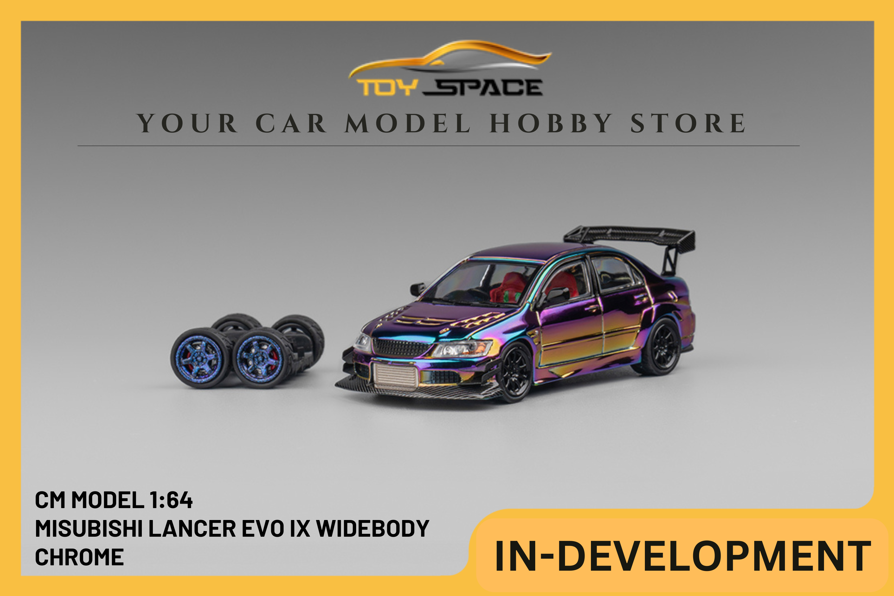 [CM MODEL] 1:64 Misubishi Lancer Evo IX Widebody Chrome