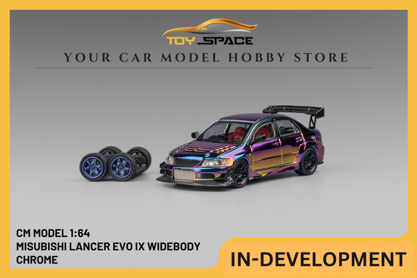 [CM MODEL] 1:64 Misubishi Lancer Evo IX Widebody Chrome