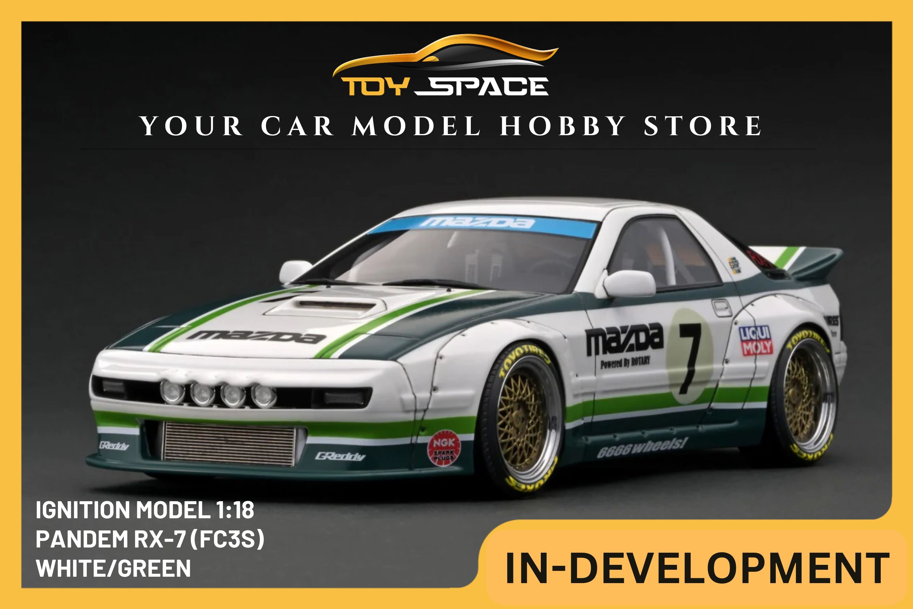 [IGNITION MODEL] 1/18 PANDEM RX-7 (FC3S) White/Green [IG2913]