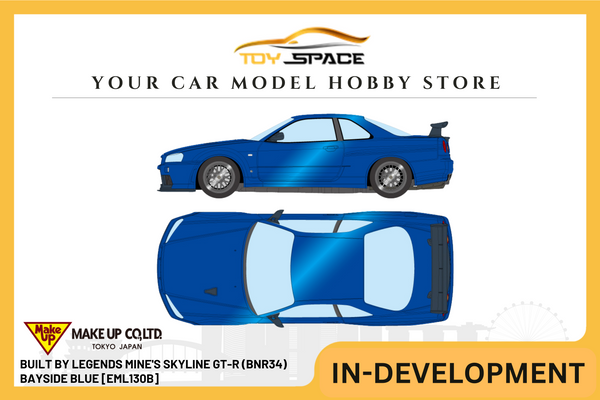 [MAKE UP] 1:18 Built By Legends Mine's Skyline GT-R (BNR34) Bayside Blue [EML130B]