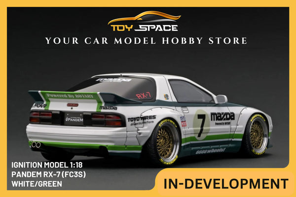 [IGNITION MODEL] 1/18 PANDEM RX-7 (FC3S) White/Green [IG2913]