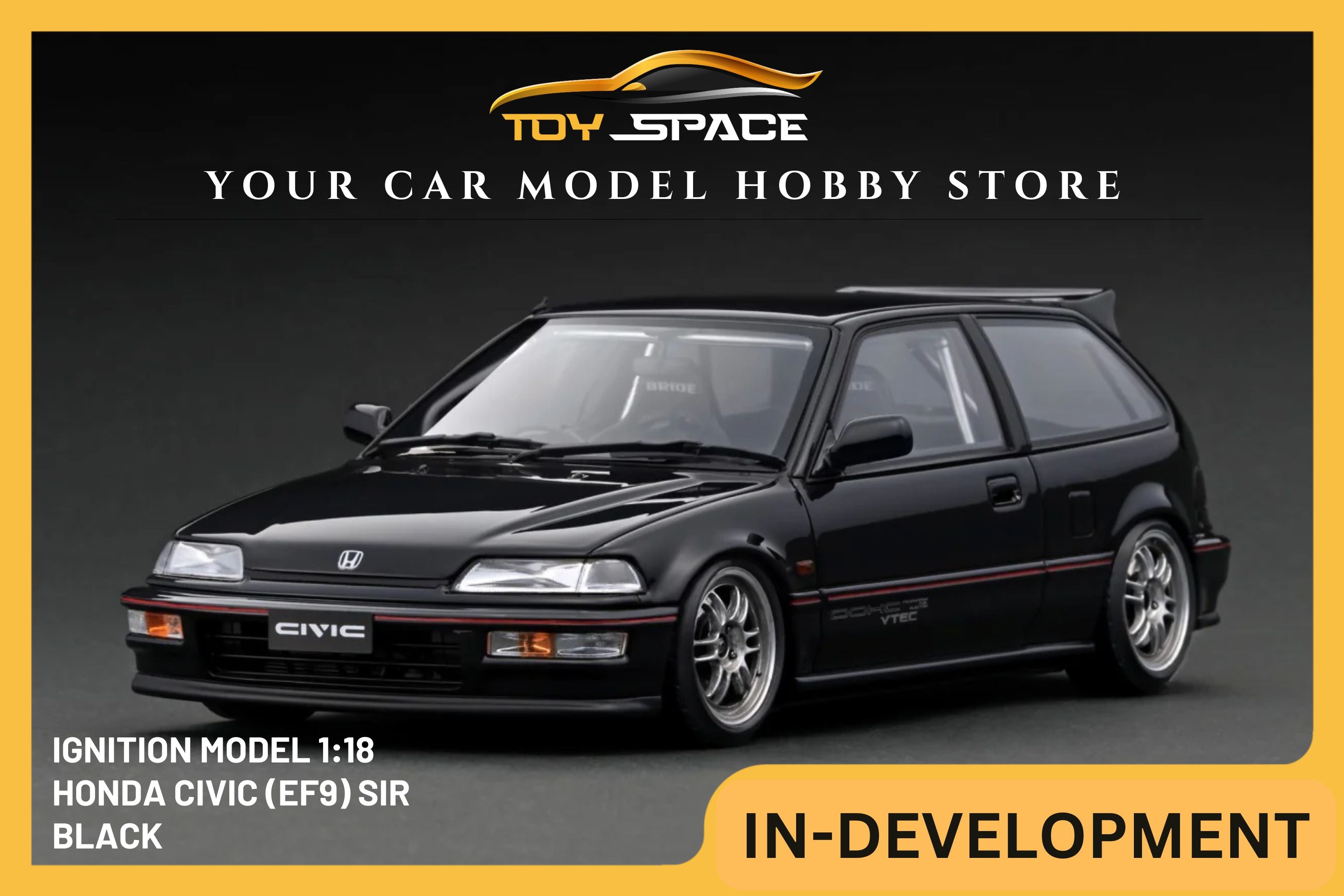 [IGNITION MODEL] 1/18 Honda Civic (EF9) SiR Black [IG3125]