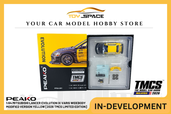 [PEAKO] 1:64 Mitsubishi Lancer Evolution IX Varis Widebody Modified Version Yellow [2026 TMCS Limited Edition]