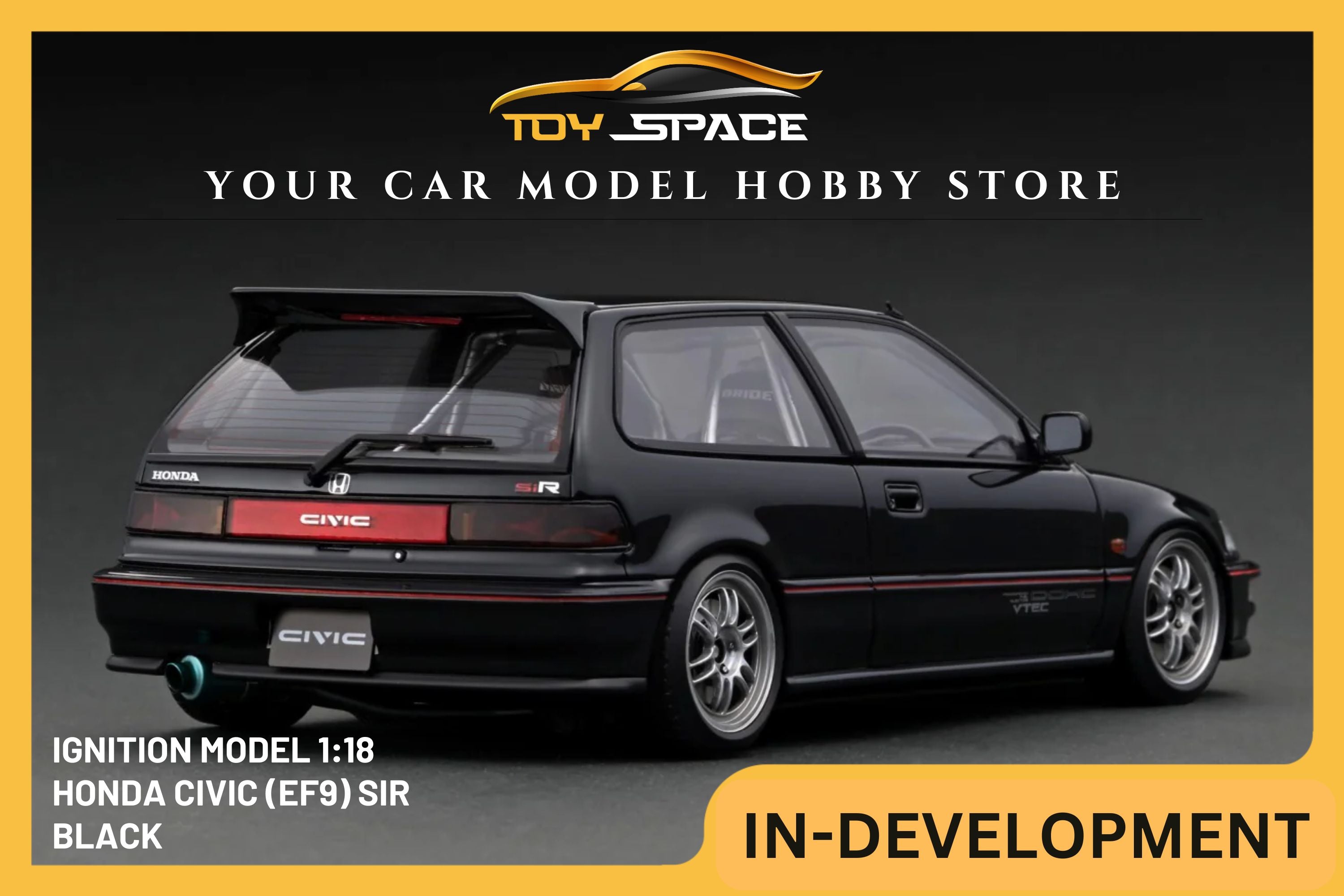 [IGNITION MODEL] 1/18 Honda Civic (EF9) SiR Black [IG3125]