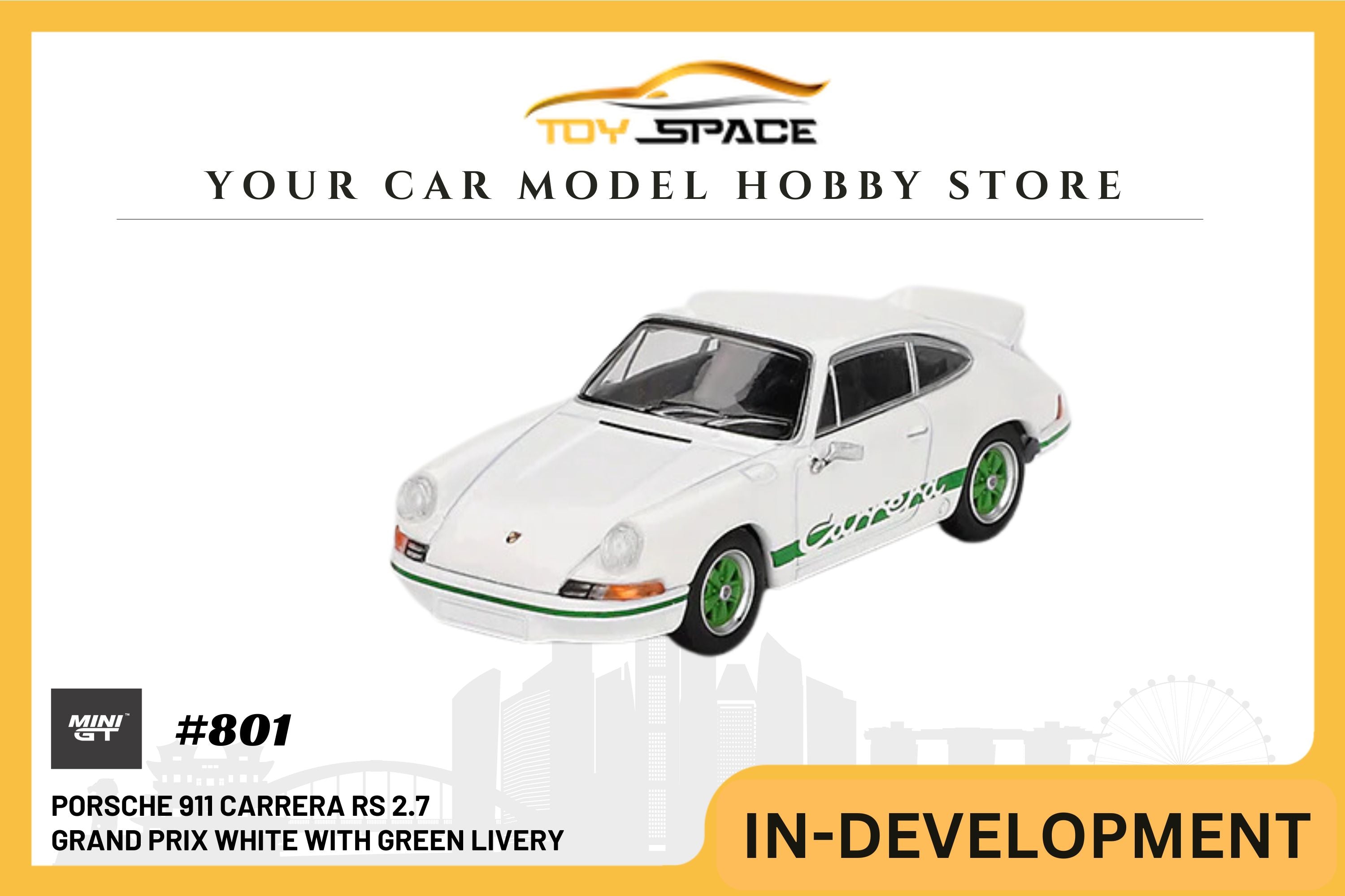 [MINI GT] Porsche 911 Carrera RS 2.7 Grand Prix White With Green Livery