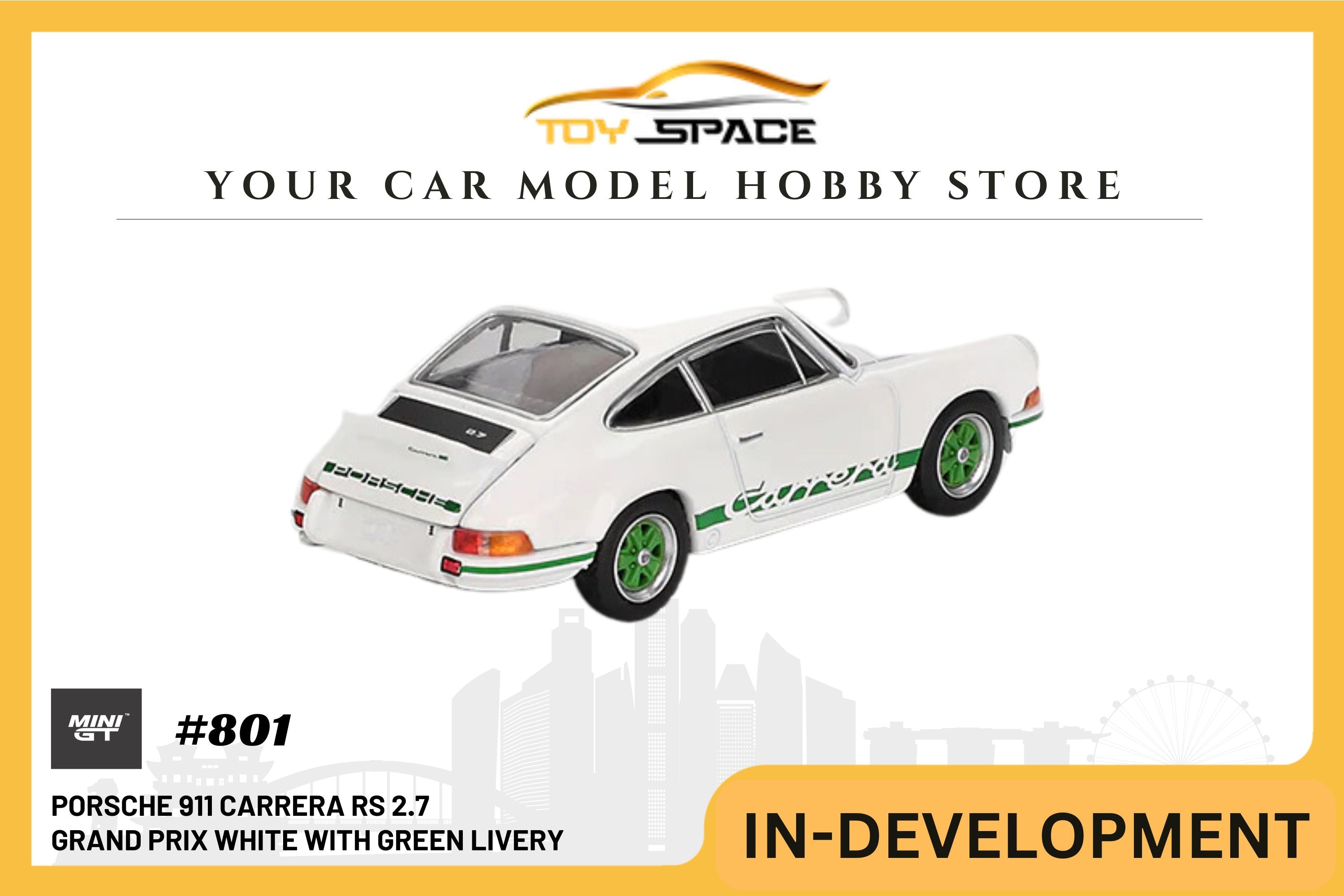 [MINI GT] Porsche 911 Carrera RS 2.7 Grand Prix White With Green Livery