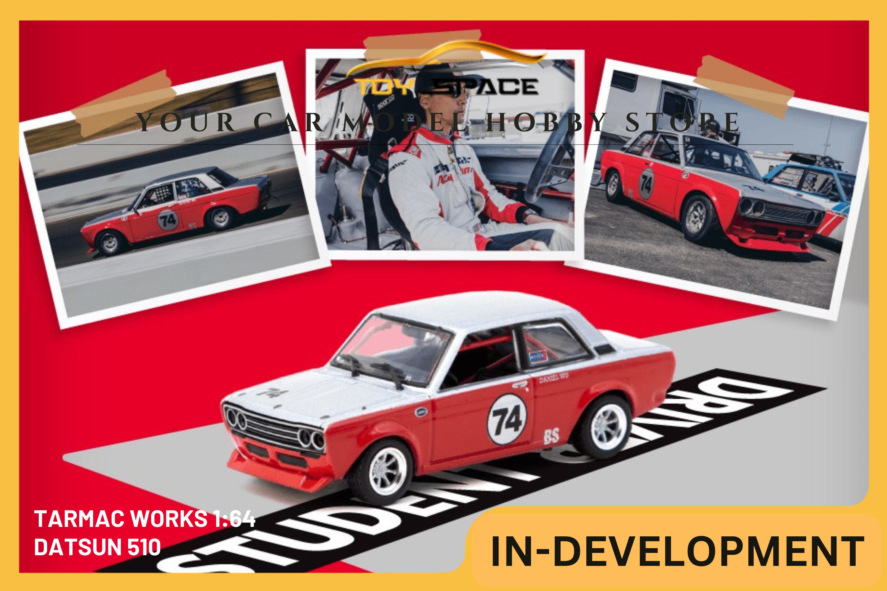 [TARMAC WORKS] 1:64 Datsun 510 Trans-Am B-Sedan 2.5 Challenge 2023 Daniel Wu - HOBBY64