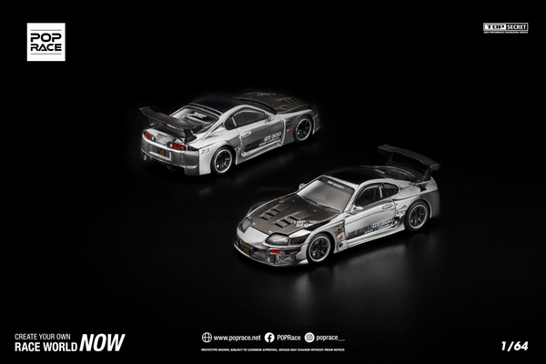 [POP RACE] 1:64 Top Secret GT300 Supra Silver Chrome