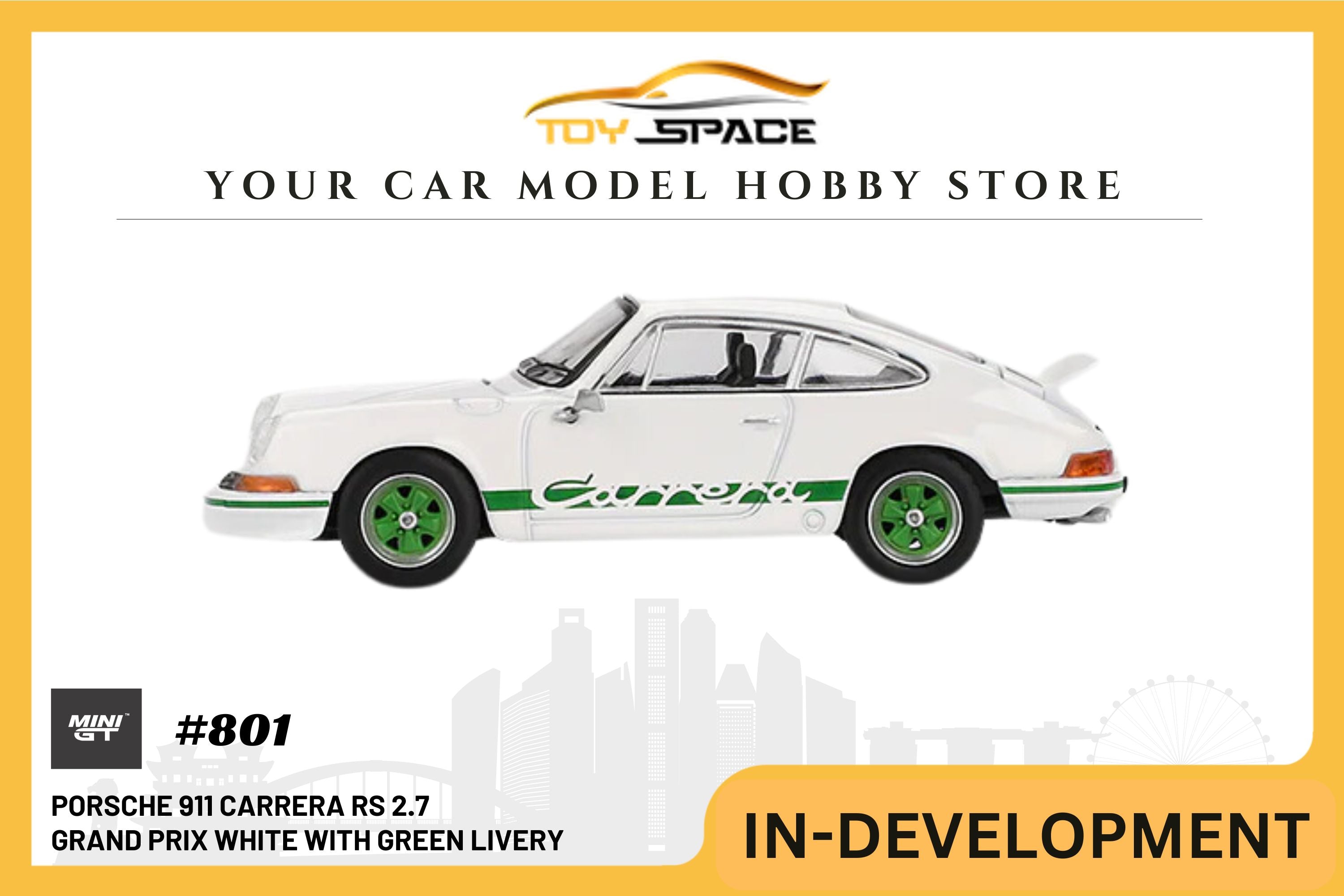 [MINI GT] Porsche 911 Carrera RS 2.7 Grand Prix White With Green Livery