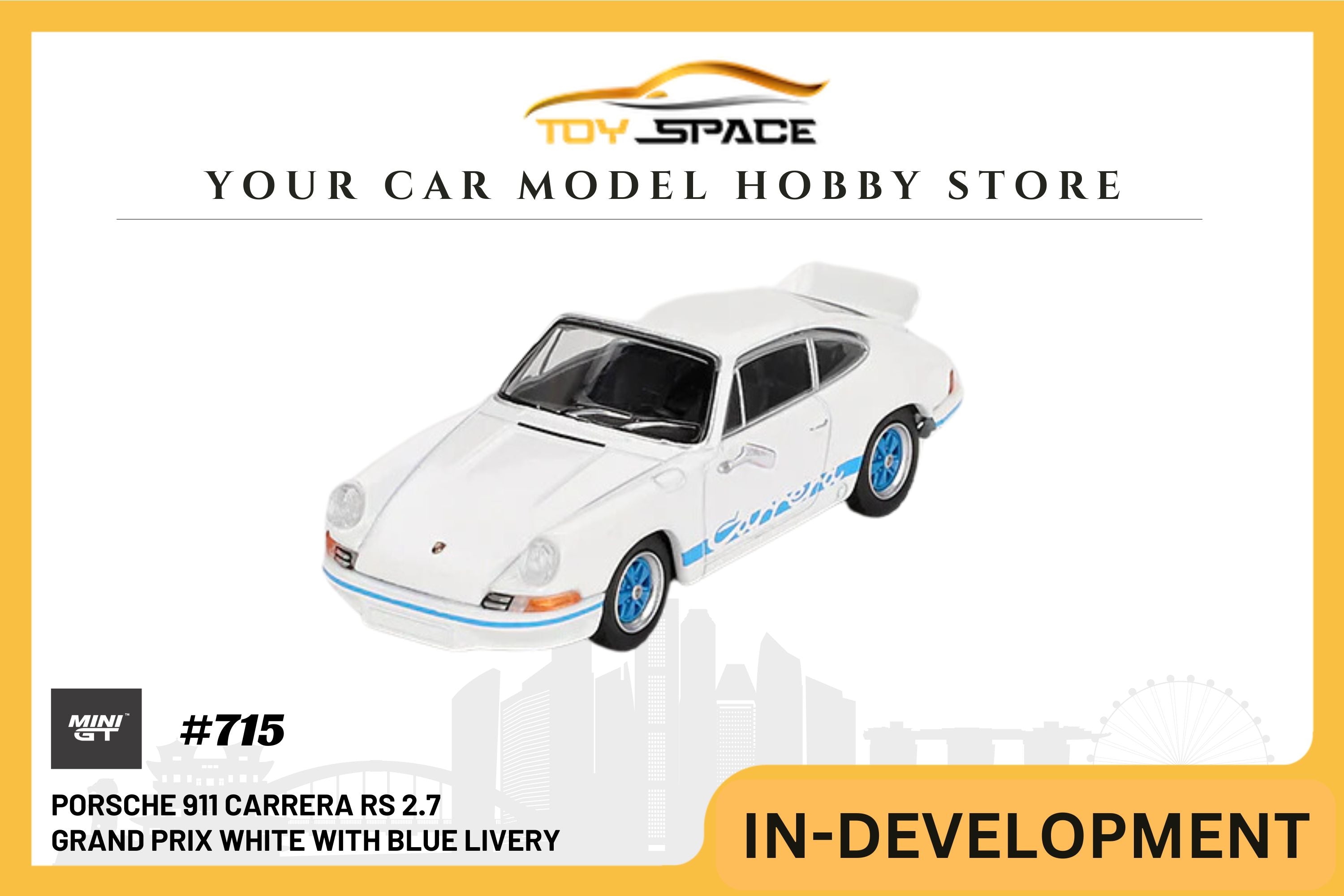 [MINI GT] Porsche 911 Carrera RS 2.7 Grand Prix White with Blue Livery