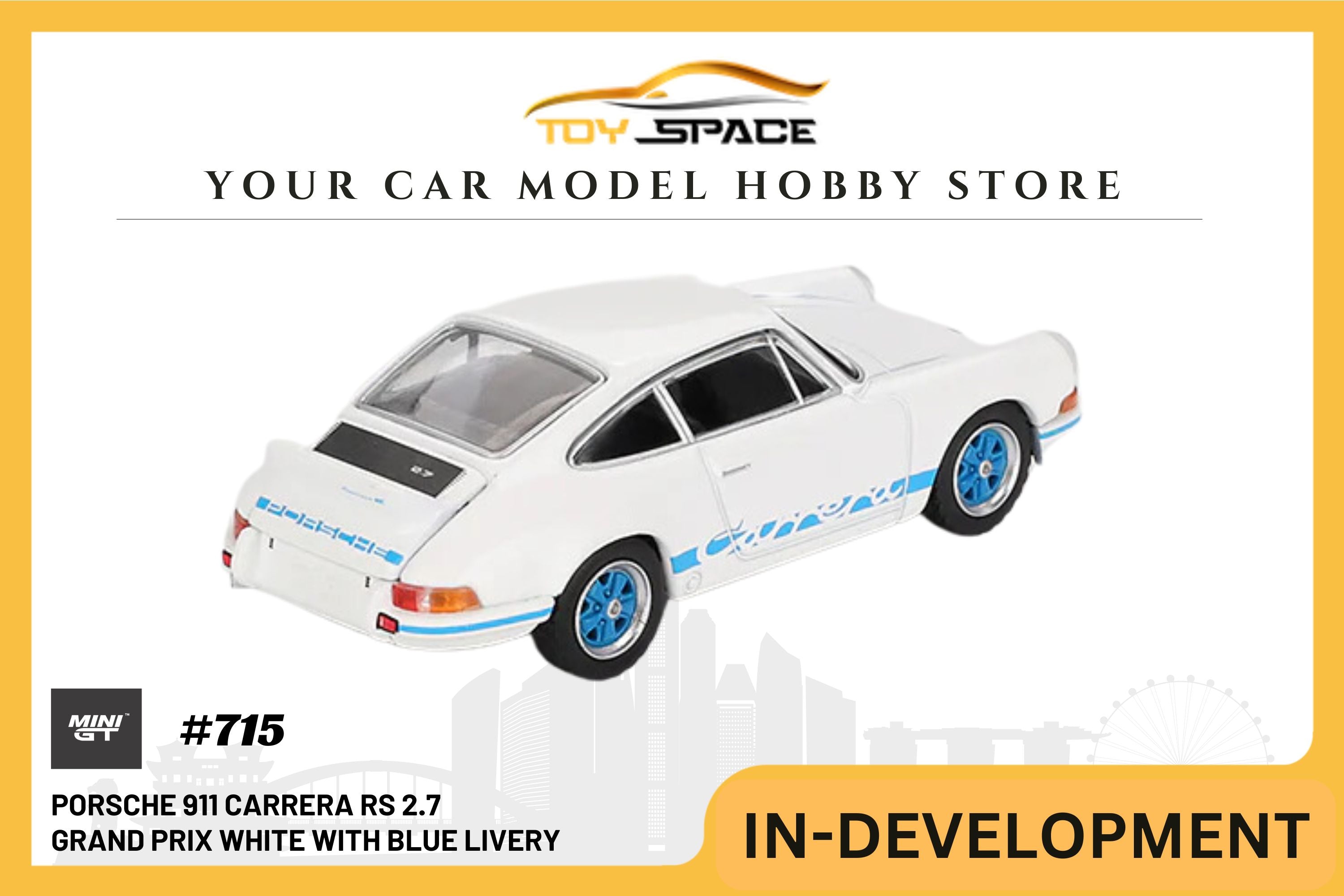 [MINI GT] Porsche 911 Carrera RS 2.7 Grand Prix White with Blue Livery