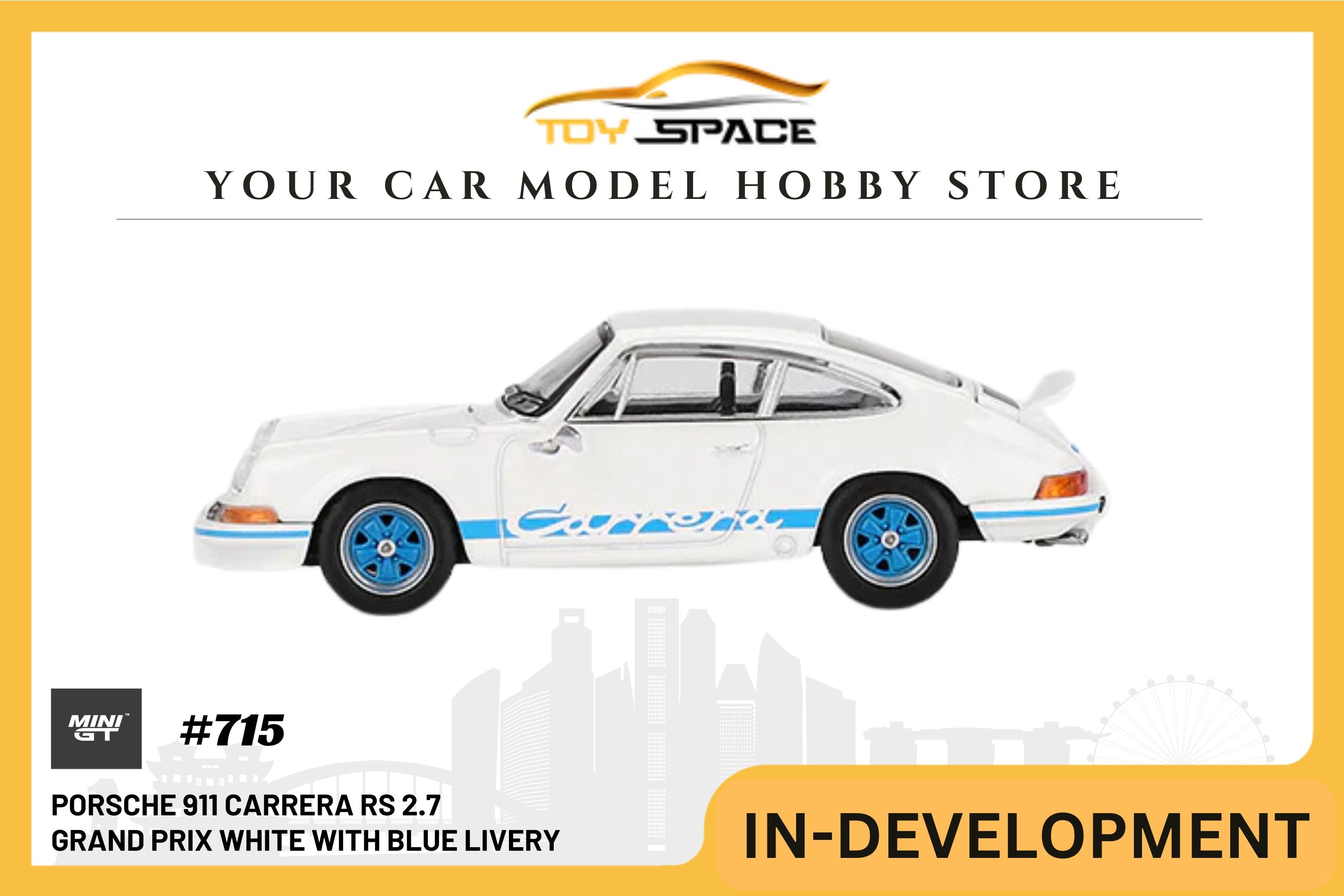 [MINI GT] Porsche 911 Carrera RS 2.7 Grand Prix White with Blue Livery