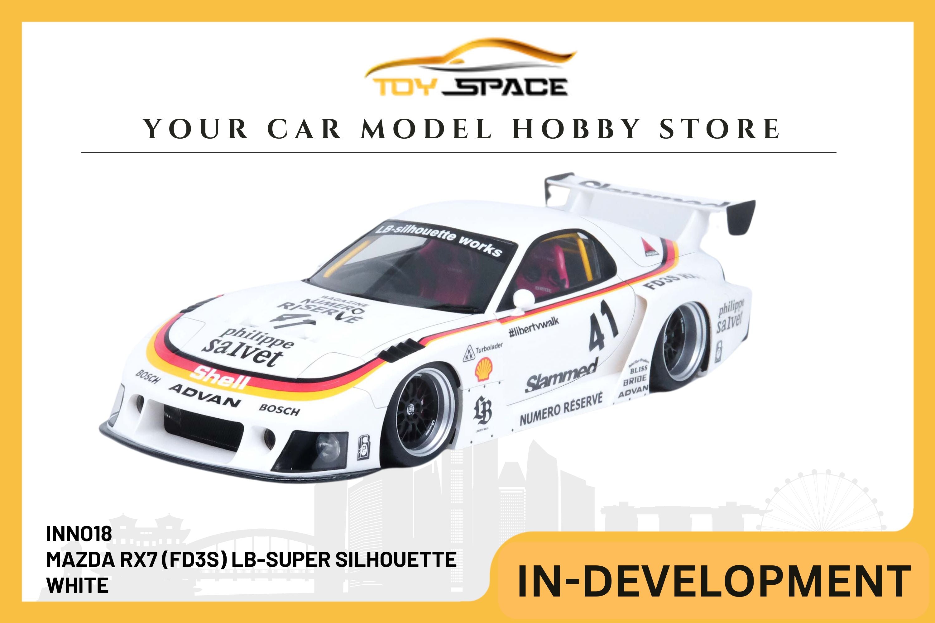 [INNO18] 1/18 Mazda RX7 (FD3S) LB-Super Silhouette White