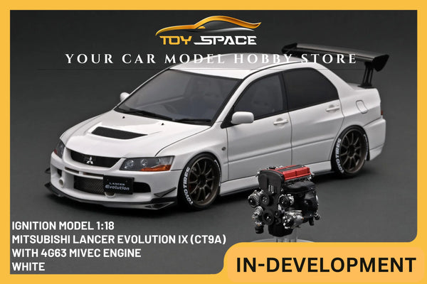 [IGNITION MODEL]1/18 Mitsubishi Lancer Evolution IX (CT9A) White With 4G63 MIVEC Engine [IG2433]