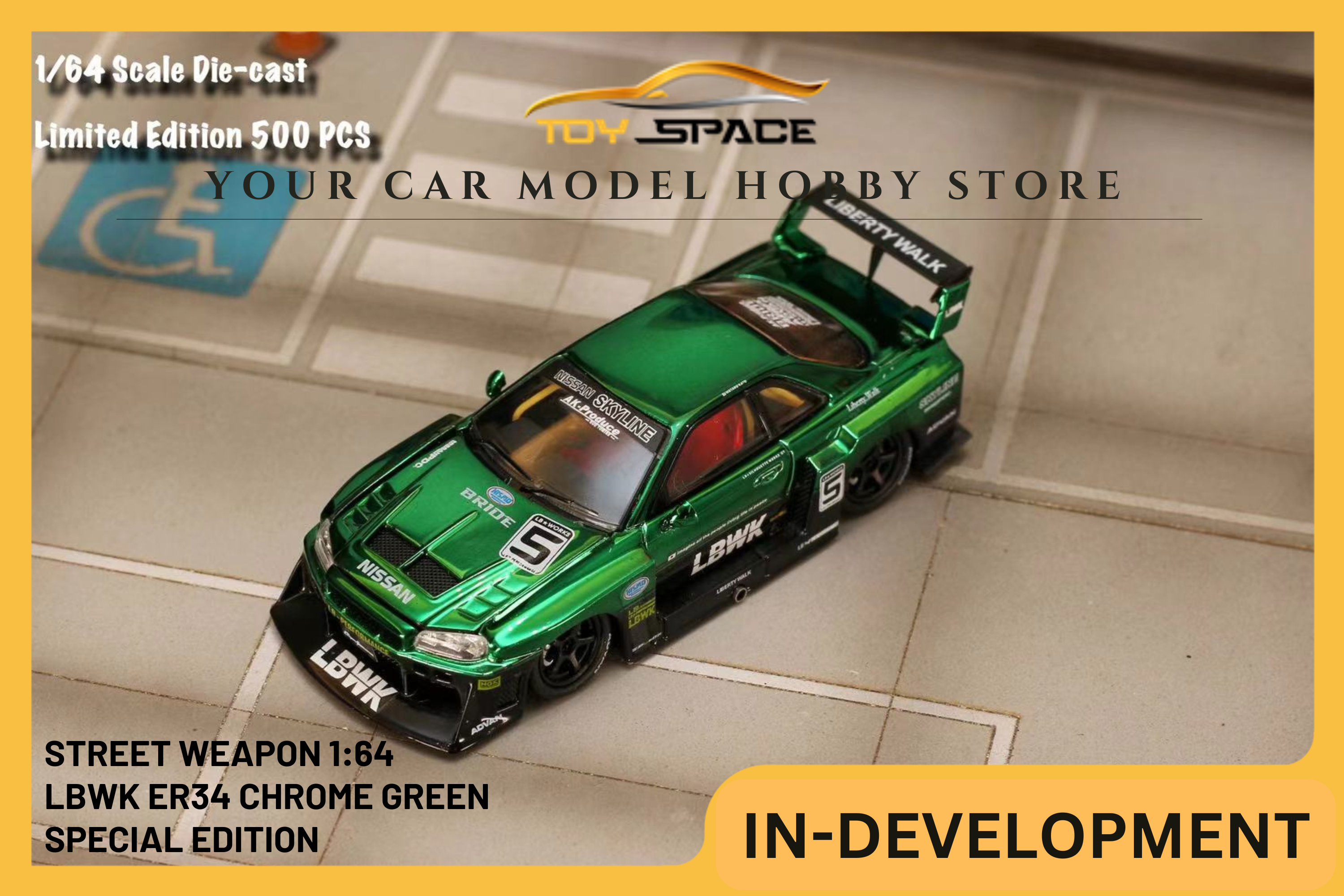 [STREET WEAPON] 1:64 LBWK ER34 Chrome Green Special Edition